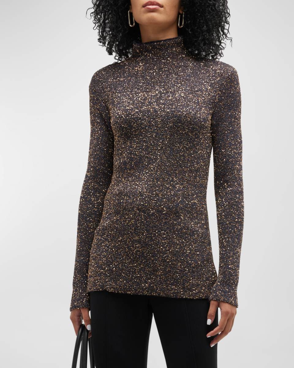 Sequin Knit Sweater w/ Back Cutouts